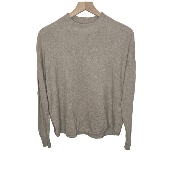 MADEWELL Women's S Ashbury Mock Neck Knit Sweater Wool Alpaca Heather Hazelwood - Picture 1 of 14